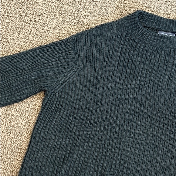Wooden Ships Crew Neck Sweater M/L Olive Green Boxy Oversized Wool Mohair Blend - Picture 4 of 16